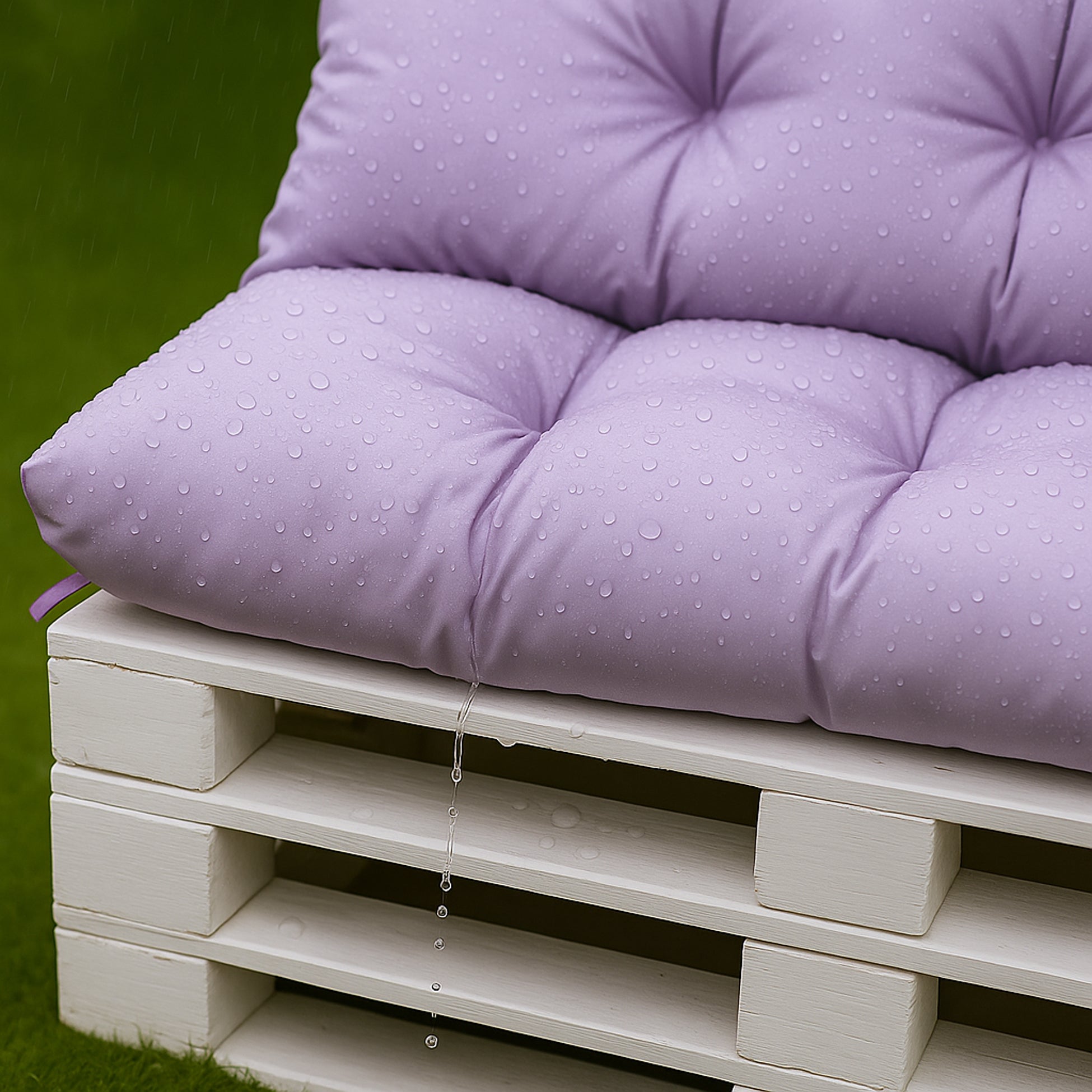 Coussins pour palettes, Assise 120x50 et Dossier 120x40cm Violet clair, coussins canapé / coussin palette in / extérieur, SETGARDEN - 6