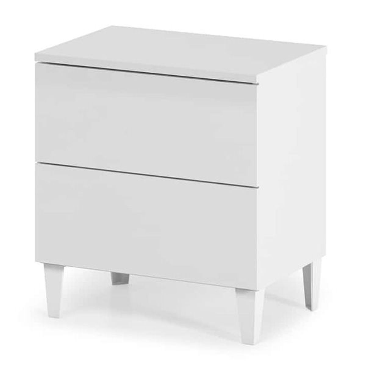 Chevet AMIR 2 tiroirs L50cm x H49cm - Blanc - 6