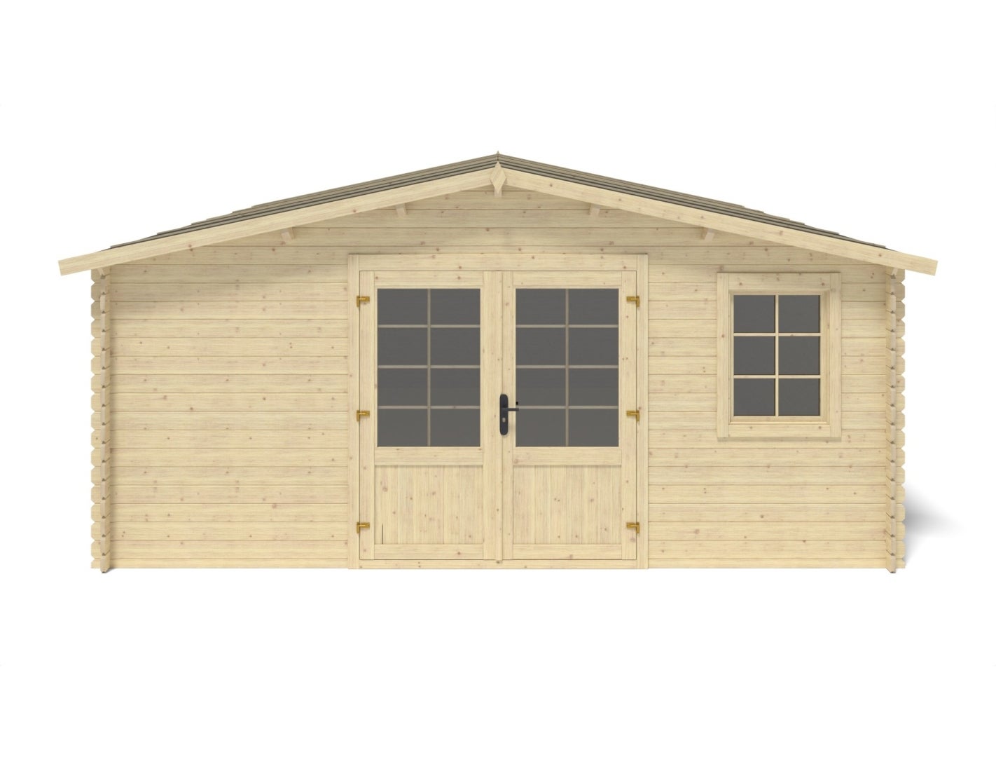 Abri de jardin en bois - 25m2 - 5x5m - Ep. 28mm - Couleur: naturel - DOM591 - ALTANKA - 6