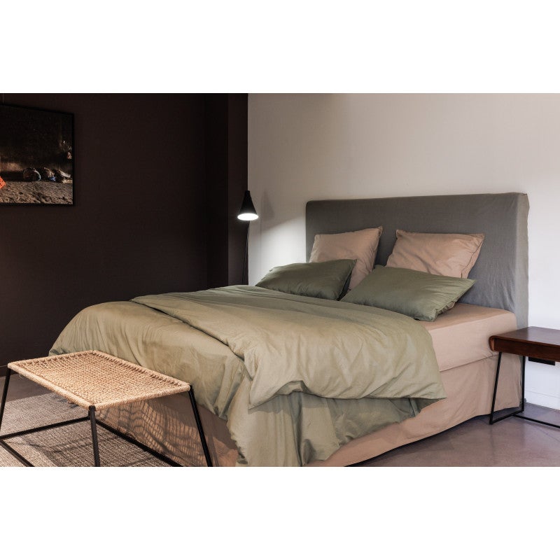 Drap housse percale pur coton peigné longues fibres 80 fils/cm² avec bonnet de 35 cm Vent du sud - 2