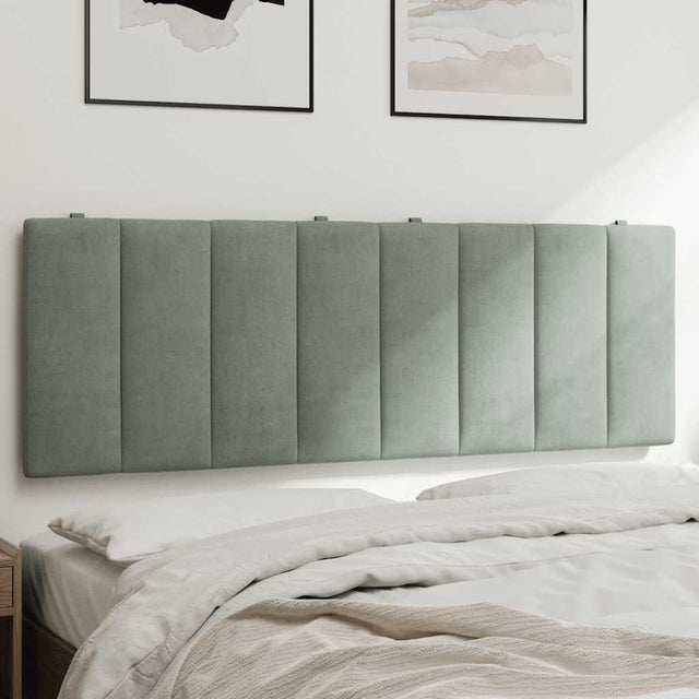 vidaXL Coussin de tête de lit Hanko gris clair 140 cm velours