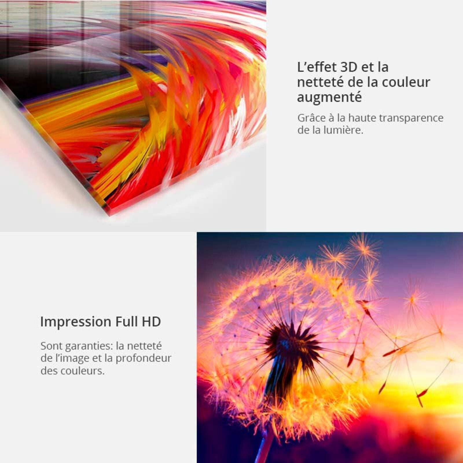 Tableau sur verre bouddha et cascade - 100 x 50 cm - 3