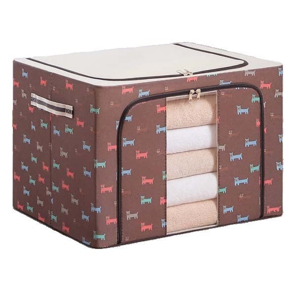 Cutie de depozitare pliabila Flippy, cu fermoar, 100 L, maro, cu fereastra