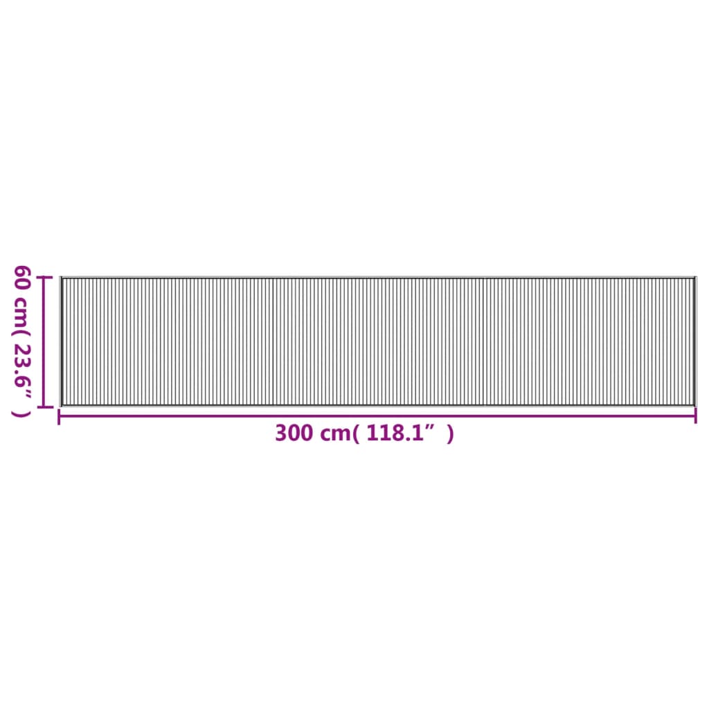 Tapis rectangulaire marron 60x300 bambou - 8