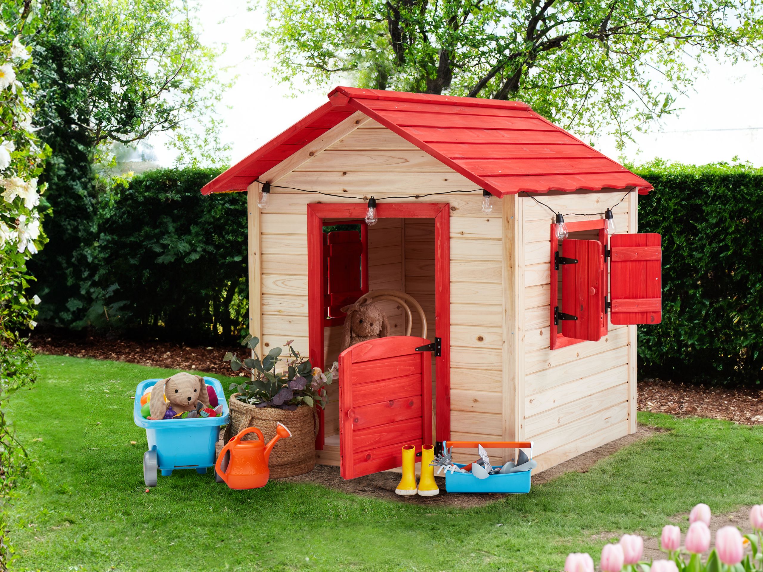 Cabane de jardin pour enfants PELOPIO Bois de sapin Marron clair - 2