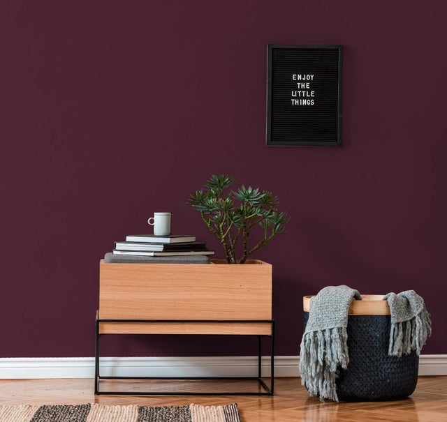 Papier peint violet foncé chambre adulte Tapisserie violette unie tendance Papier peint intissé uni bordeaux idéal salon