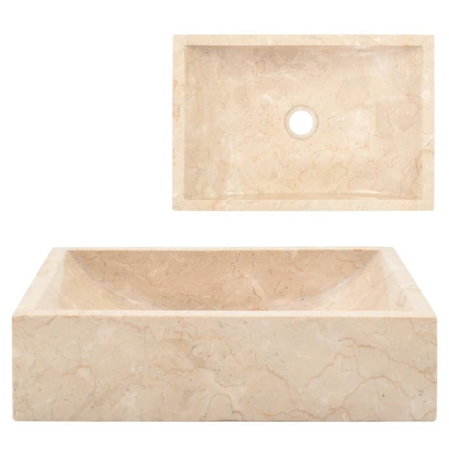 Lavello 45x30x12 cm Marmo Lucido Crema vidaXL