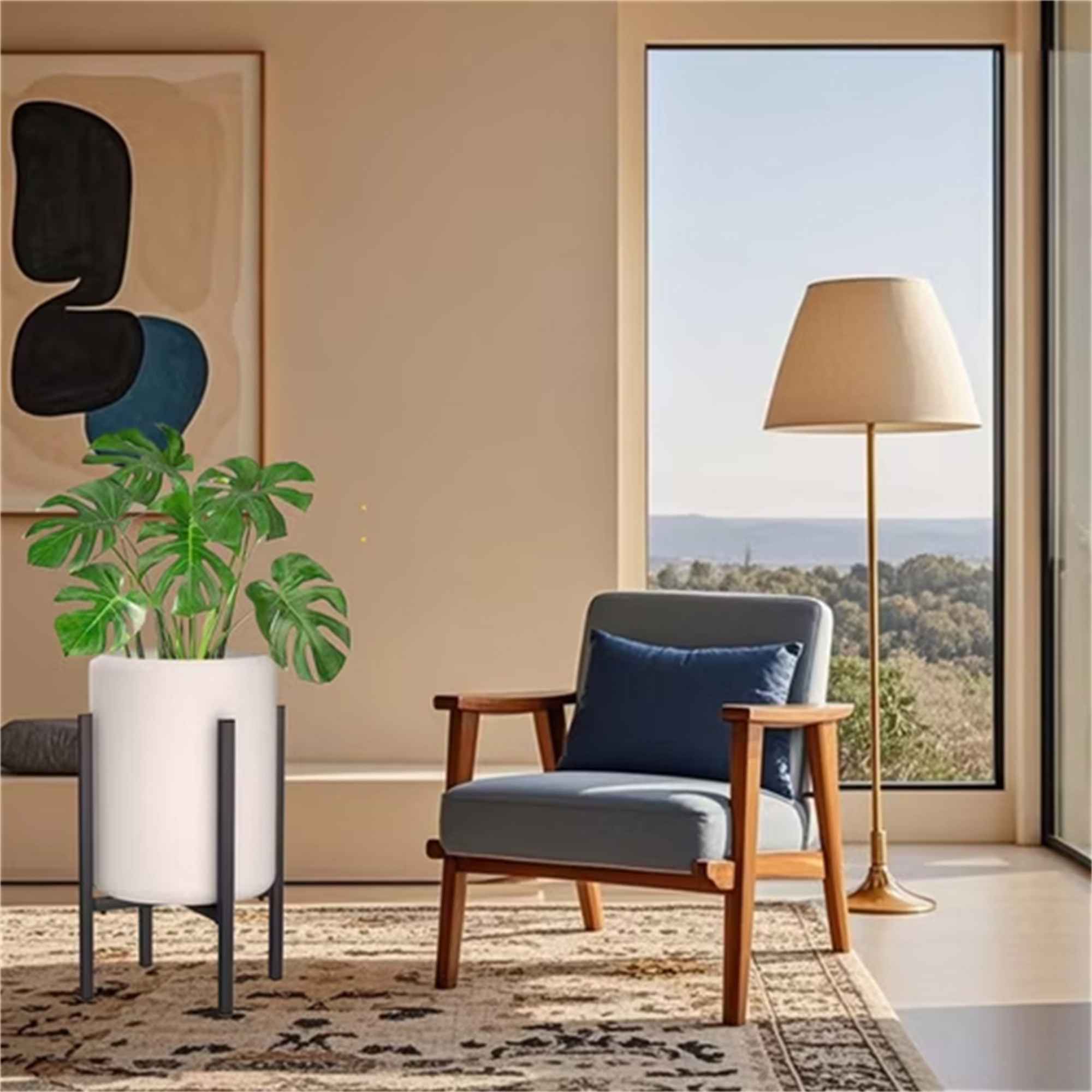 Porte-Plantes Extensible en Fer Forgé Noir avec Support Métallique Solide – Largeur Ajustable 24-38 cm, Hauteur 38 cm - 8