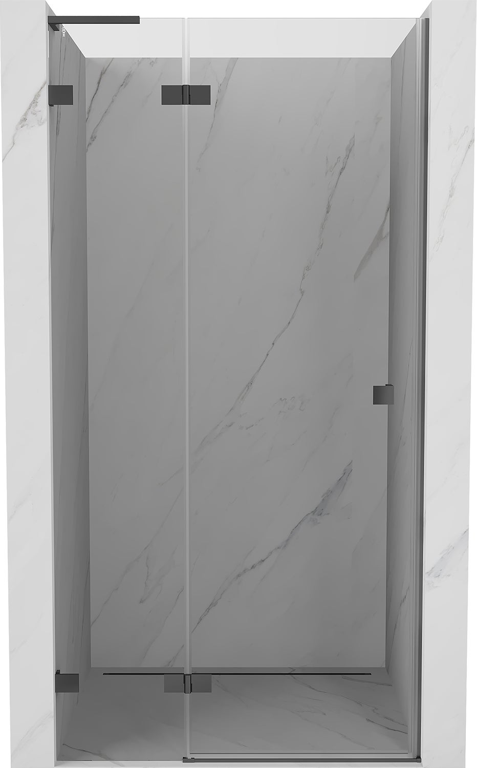Mexen Lunar L drzwi prysznicowe uchylne lewe 115 cm, transparent, gun metal - 834L-115-000-95-00-L