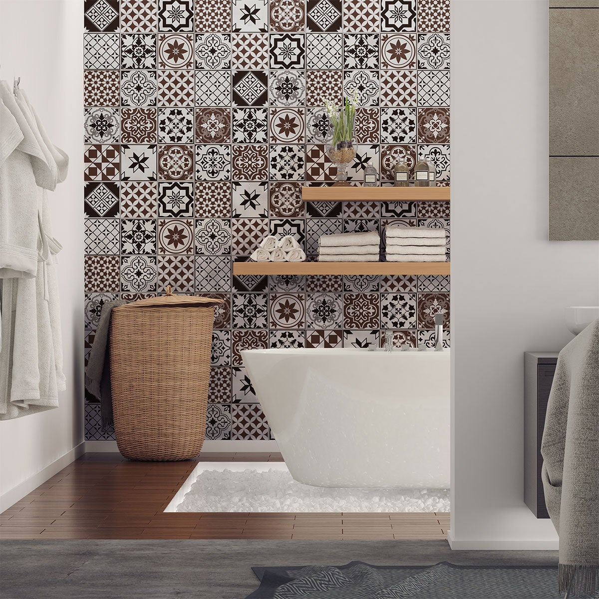 30 vinilo baldosas azulejos vivinito - adhesivo de pared - revestimiento sticker mural decorativo - 30stickers15x15cm