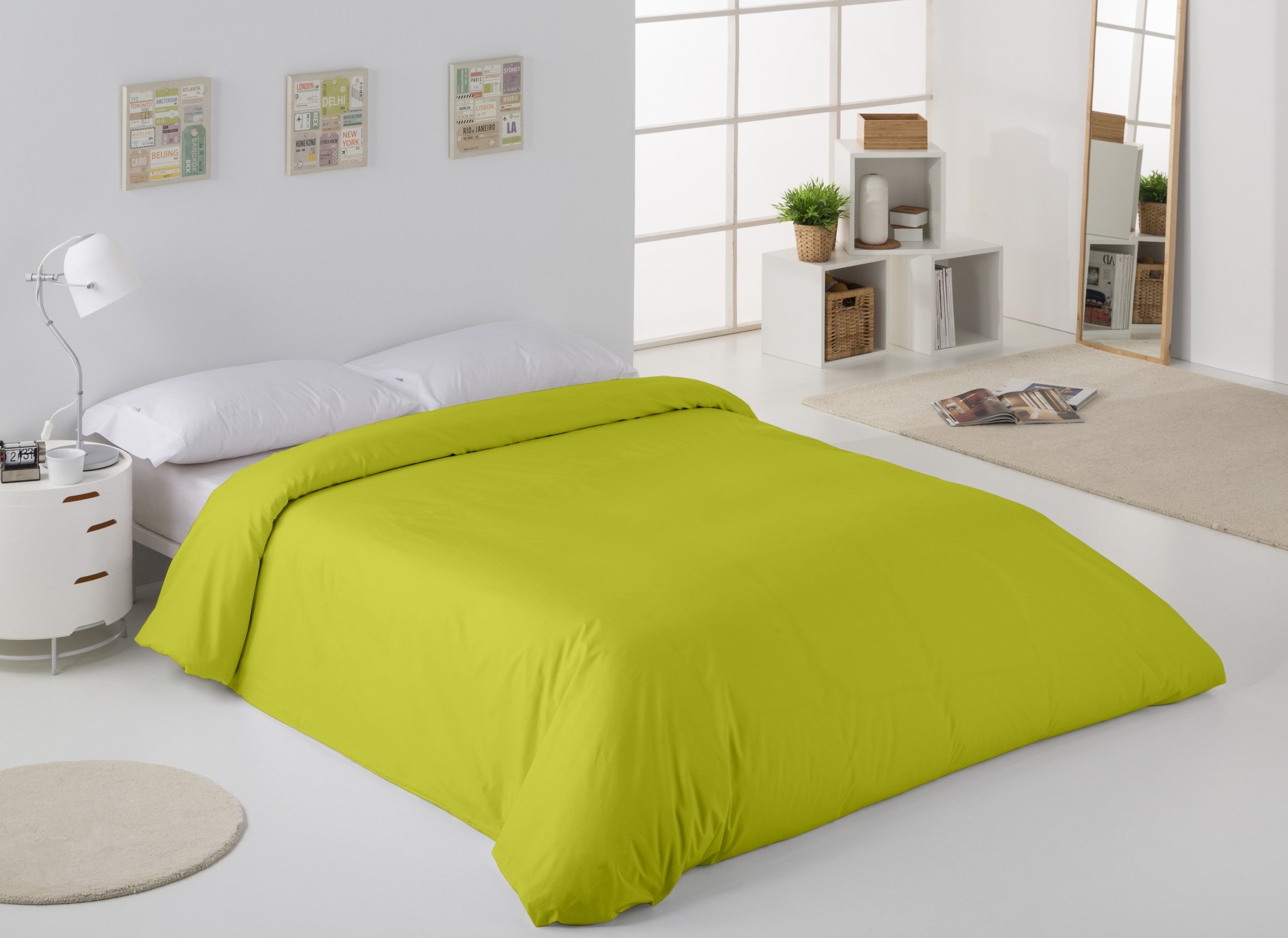 HOUSSE DE COUETTE Lisse couleur pistache - Lit 180/200 - 2