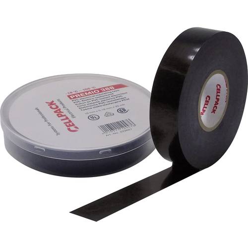 Ruban électrique PVC CellPack Premio 388 – Noir – 6 Mètres X 19 Mm – Référence 223605