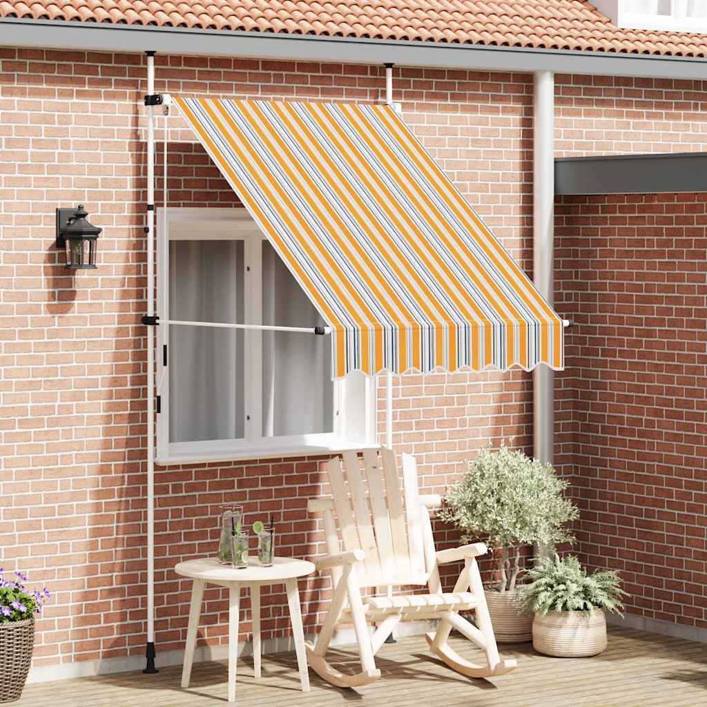 Maison exclusive - toldo manual retráctil 150 cm amarillo y azul rayas