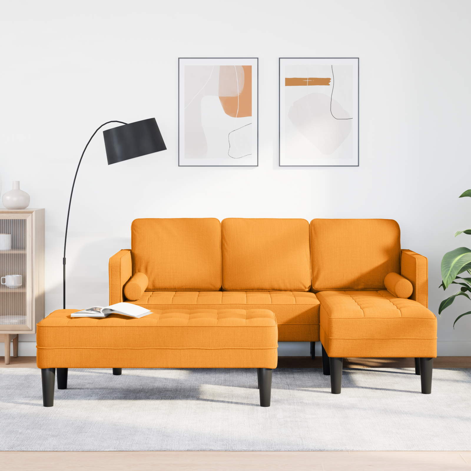 Chaise Longue Cojines Sofa Mostaza VidaXL Set De Sofás De Piezas