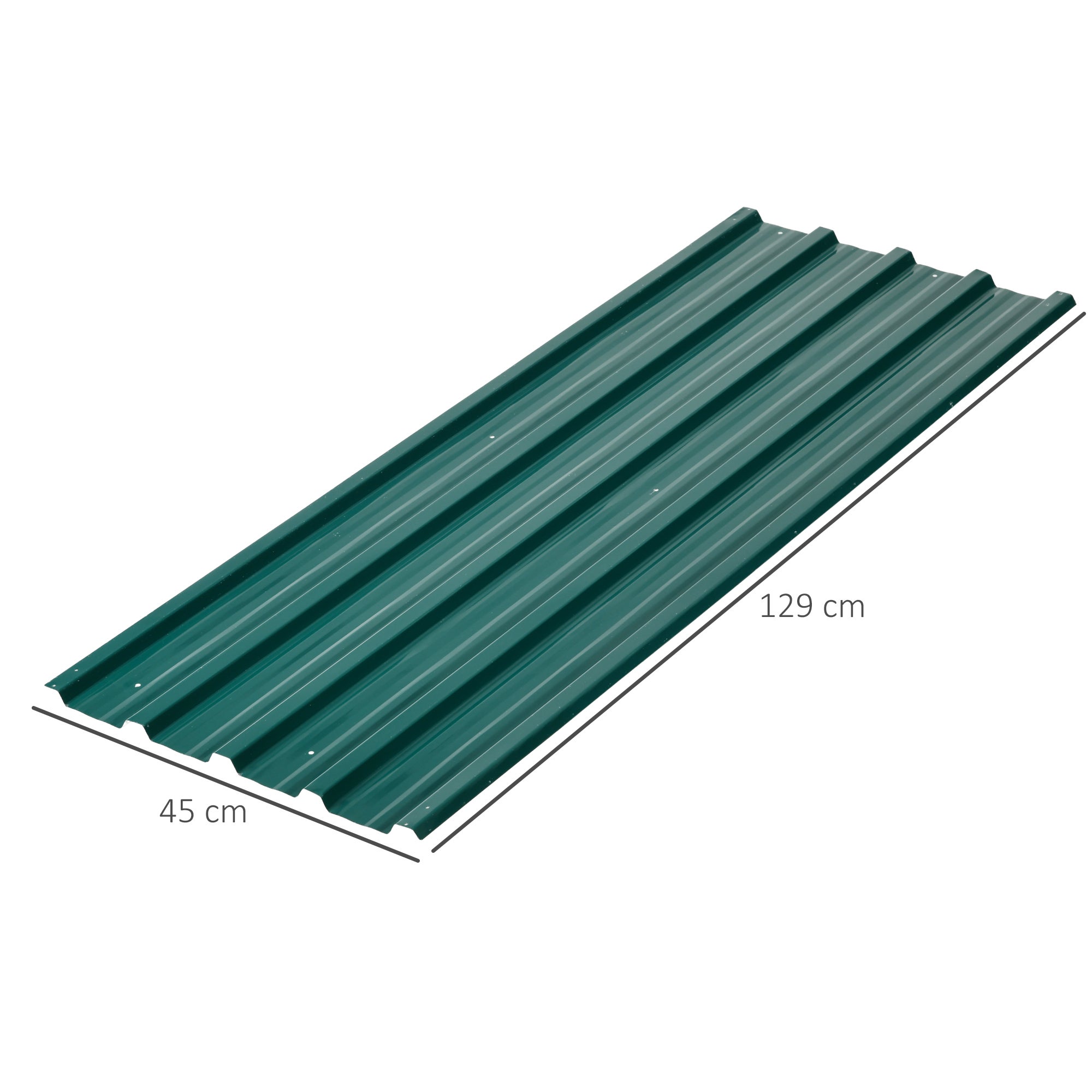 12 piezas de chapa trapezoidal 129x45cm 7m² Chapa galvanizada para cubierta 0,25 mm Chapa perfilada resistente a la intemperie Verde - 4