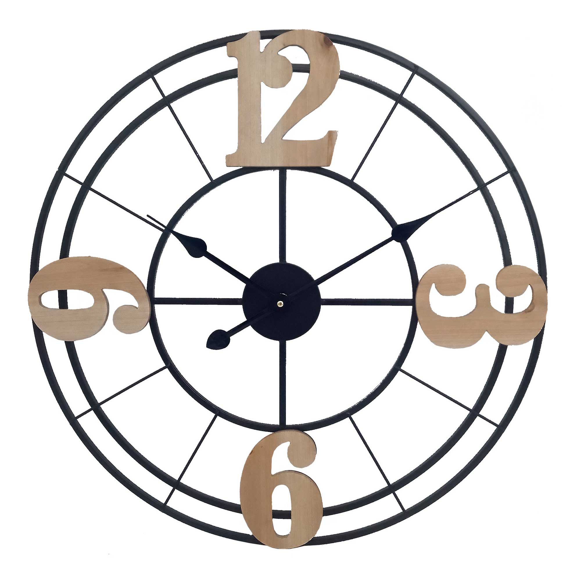 Signes grimalt by sigris - reloj abstracto negro de metal | reloj reloj vintage pared reloj pared vintage 60x4x60cm