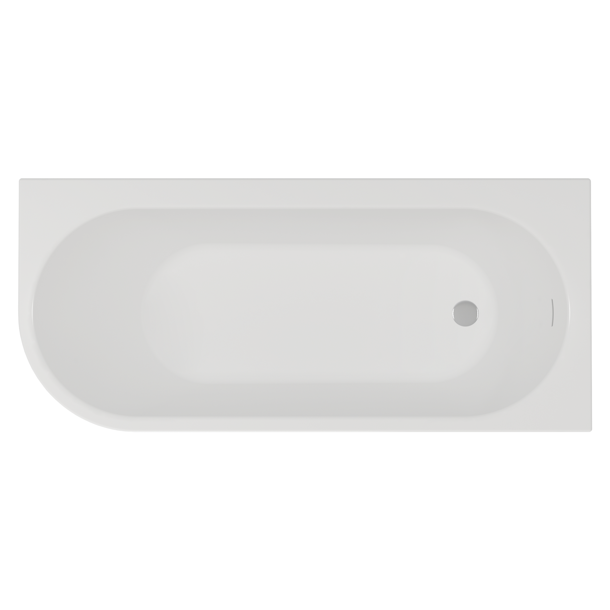 METROPOLE, Bañera semi-exenta AQUA DERECHA blanco - 170x80cm - 5