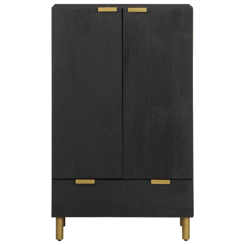Aparador alto de madeira de engenharia preto 60x33x100 cm - COMFORTXL - 3