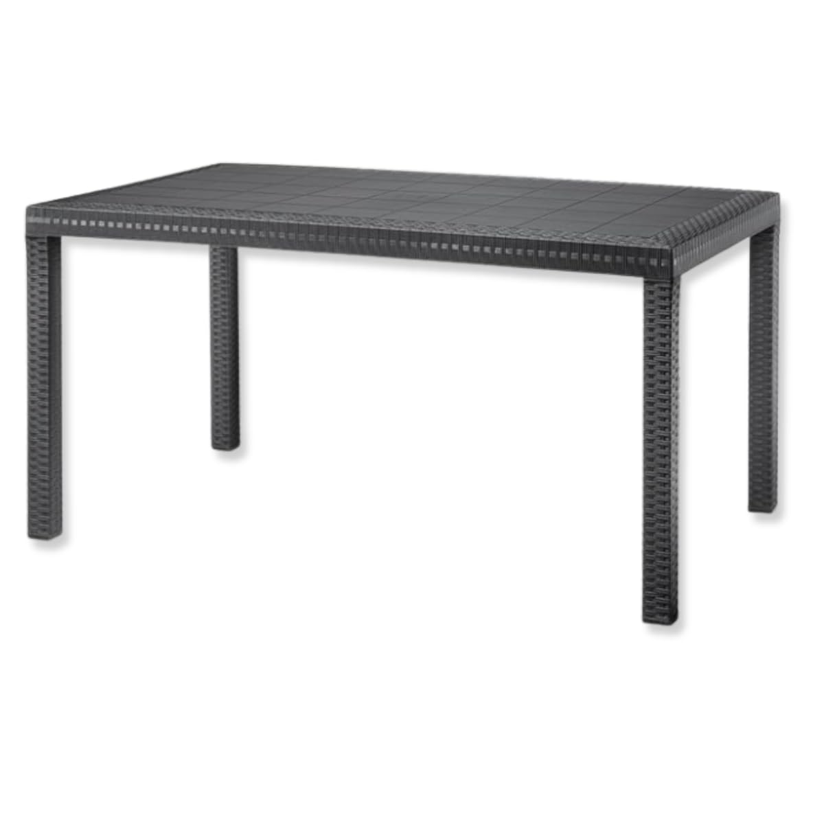 Tavolo Da Giardino In Plastica Bianco 101x68x72 Cm - Con Foro Per Ombrellone, Leggero E Pratico
