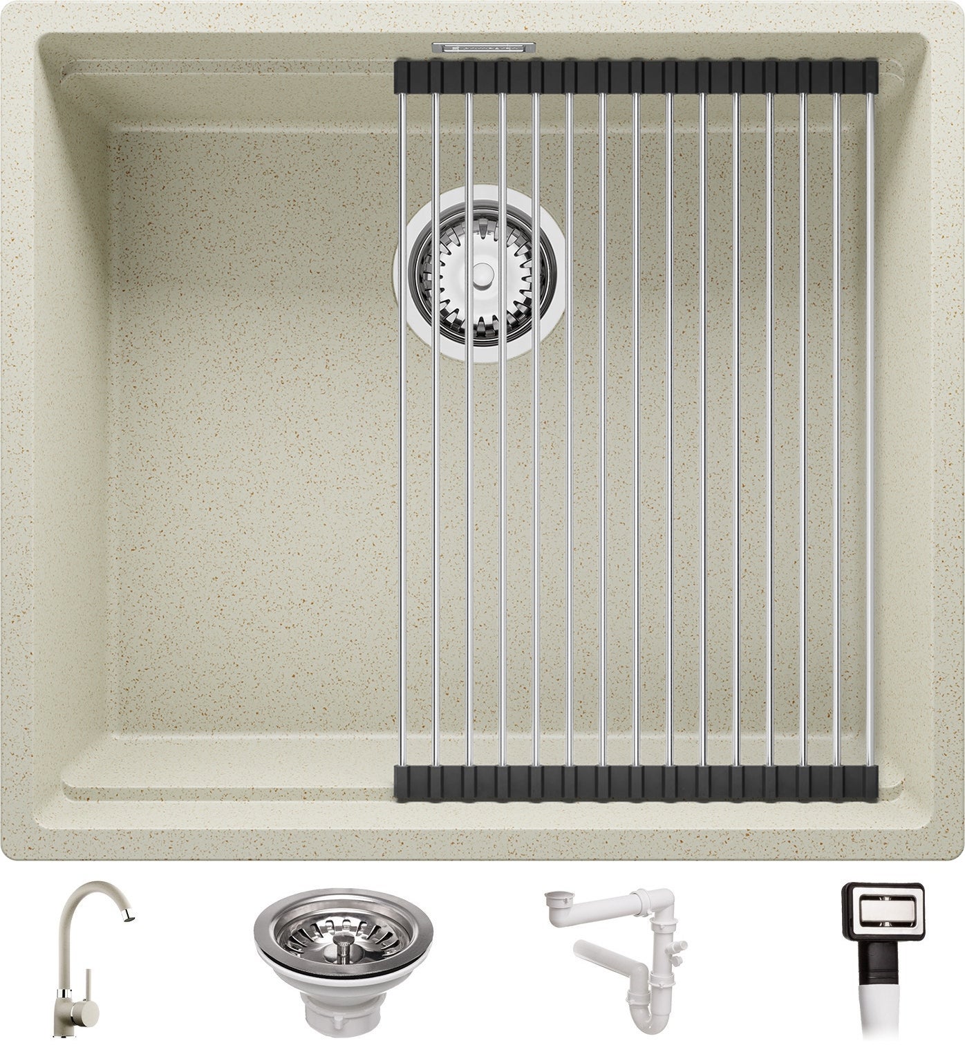 Évier de cuisine Granit Seul lavabo Beige - évier de cuisine - éviers
