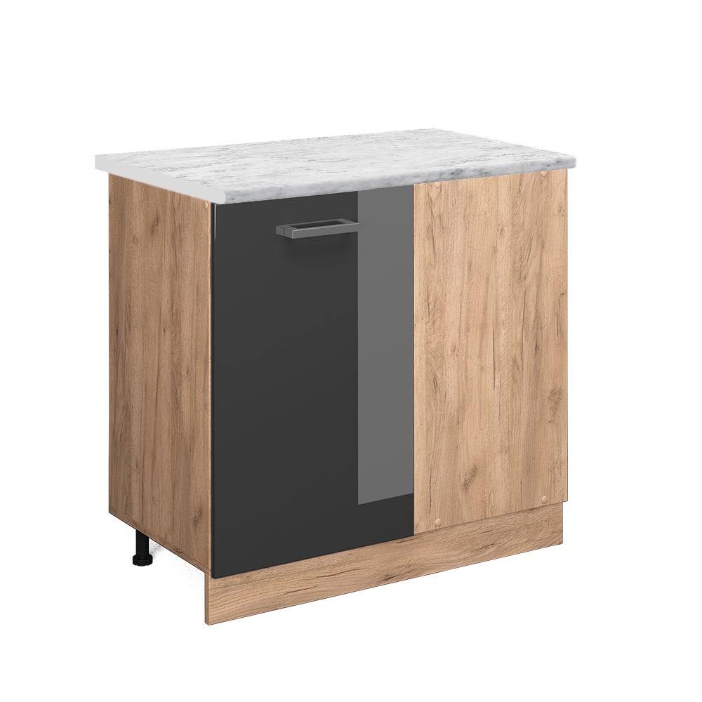 Vicco Szafka narożna R-Line, Antracyt wysoki połysk, 86 cm BR Marmur