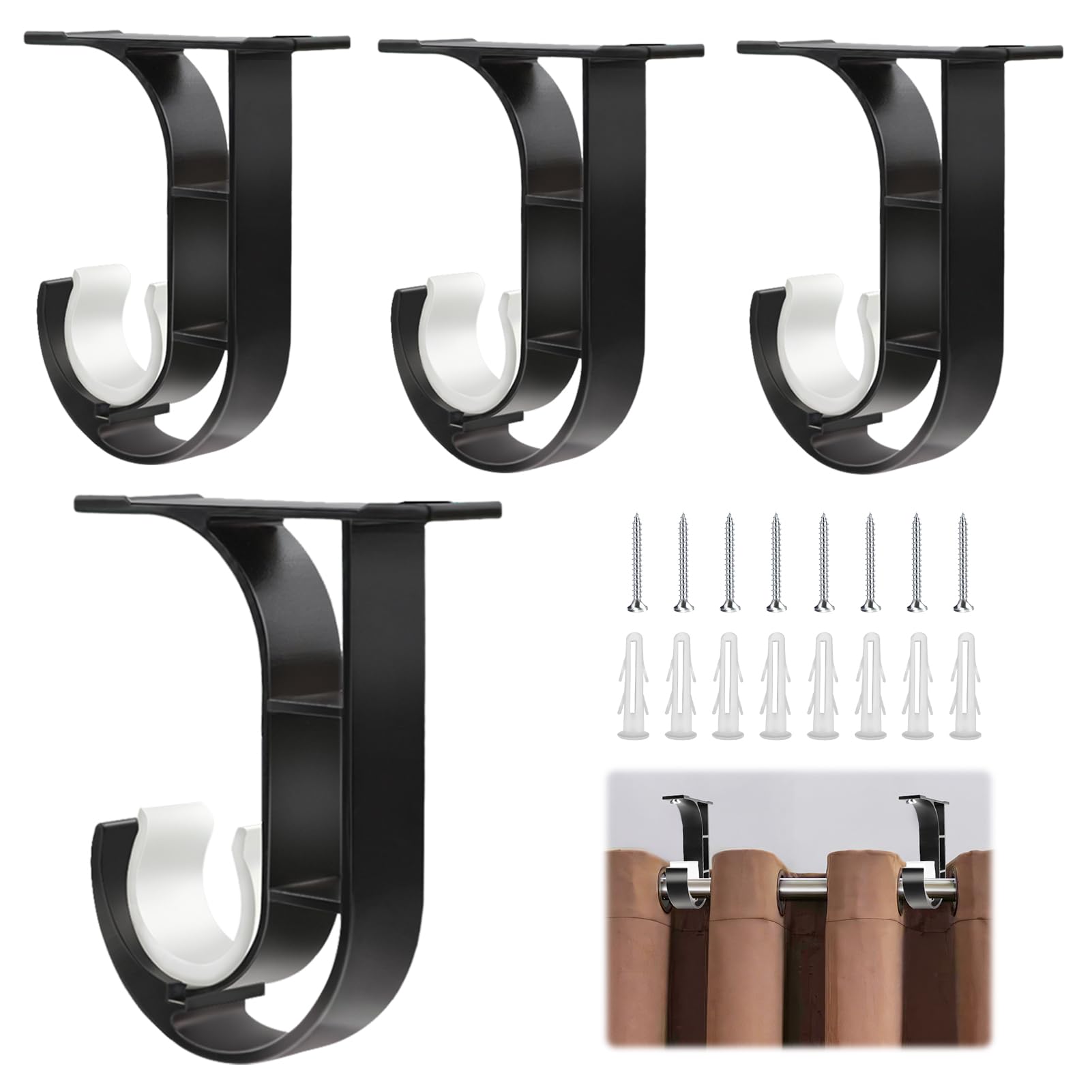 Tringle Rideau Plafond Sans Percage ALLisWE 4 Pièces Support Tringle Rideaux Plafond Réglables Supports Pour Tringles à Rideau 25-28mm Pour Fenêtre Avec 8 Vis Support Fixation Tringle Rideau Pour Salon Bureau Chambre Tringle Rideau Plafond Sans Percage ALLisWE 4 Pièces Support Tringle Rideaux Plafond Réglables Supports Pour Tringles à Rideau 25-28mm Pour Fenêtre Avec 8 Vis Support Fixation Tringle Rideau Pour Salon Bureau Chambre