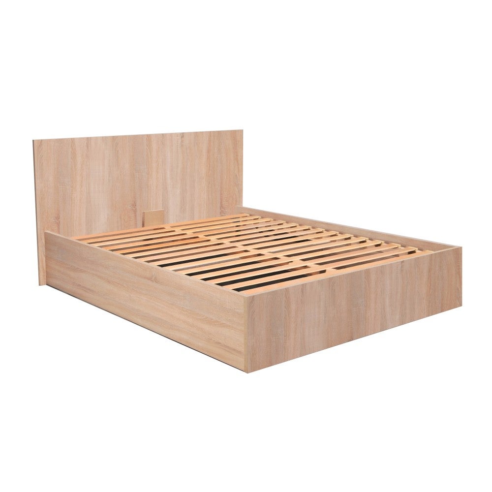 Lit coffre 180x200 sommier inclus Taylor Bois blanchi - 6