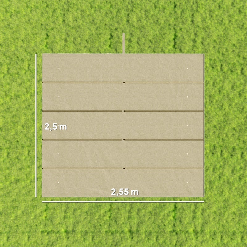 Auvent rétractable 3 x 3 mètres - auvent seul, dimensions 250 x 255 cm, beige - 7