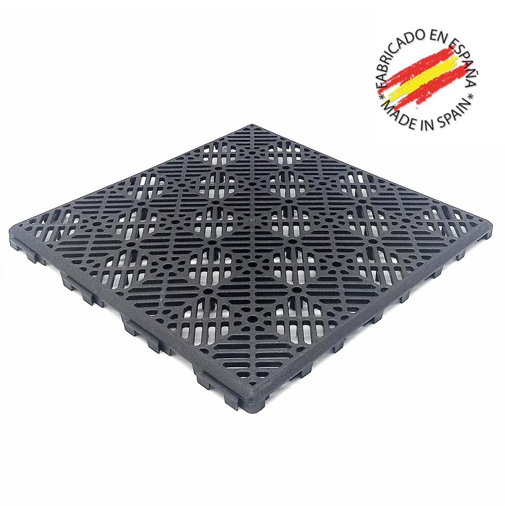 Loseta económica antihumedad (Gris Forja)- Baldosa para colocar bajo piscinas, en terrazas y zonas húmedas. Medidas 30 x 30 x 1,5 cm - 2