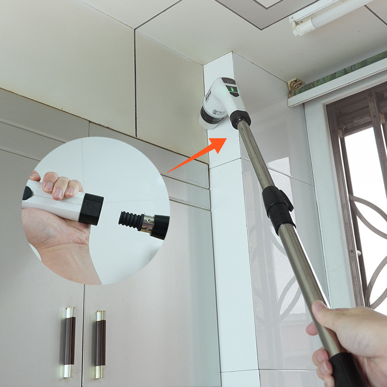 Brosse de nettoyage électrique sans fil, Autolaveuse électrique rotative, Nettoyeur électrique, Brosse de douche avec 9 têtes de brosse remplaçables - 9