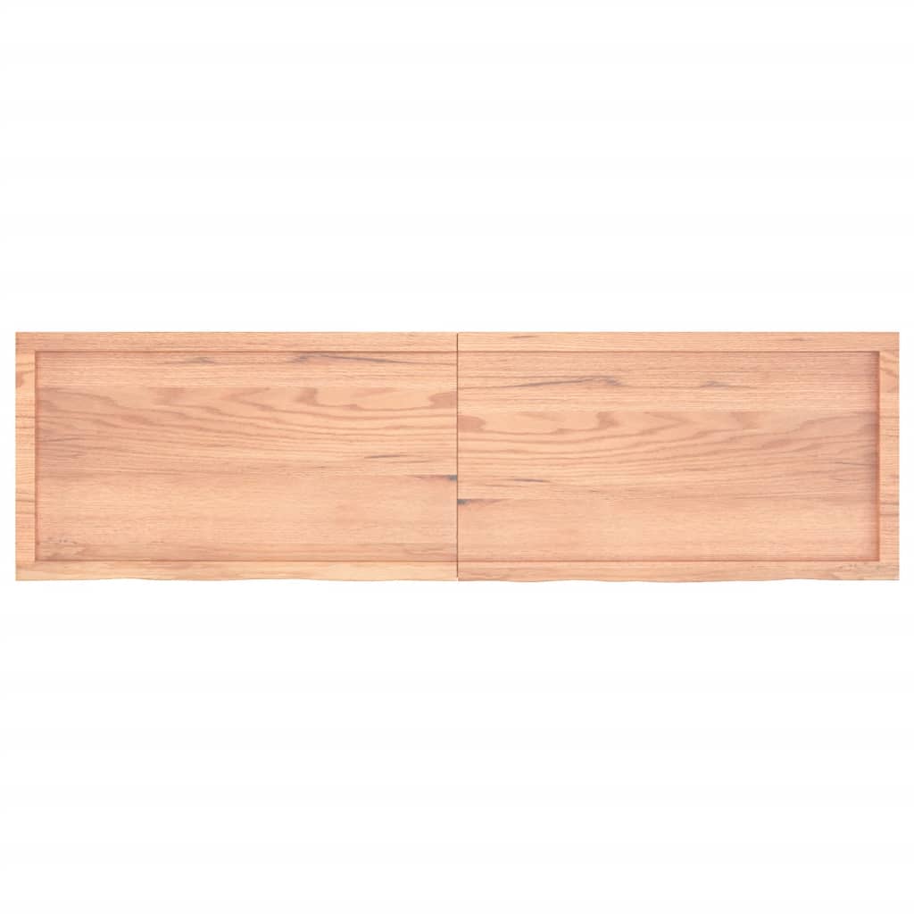 Plateau de table en bois de chêne traité marron clair 180x50x(2-4) cm- COMFORTXL - 4