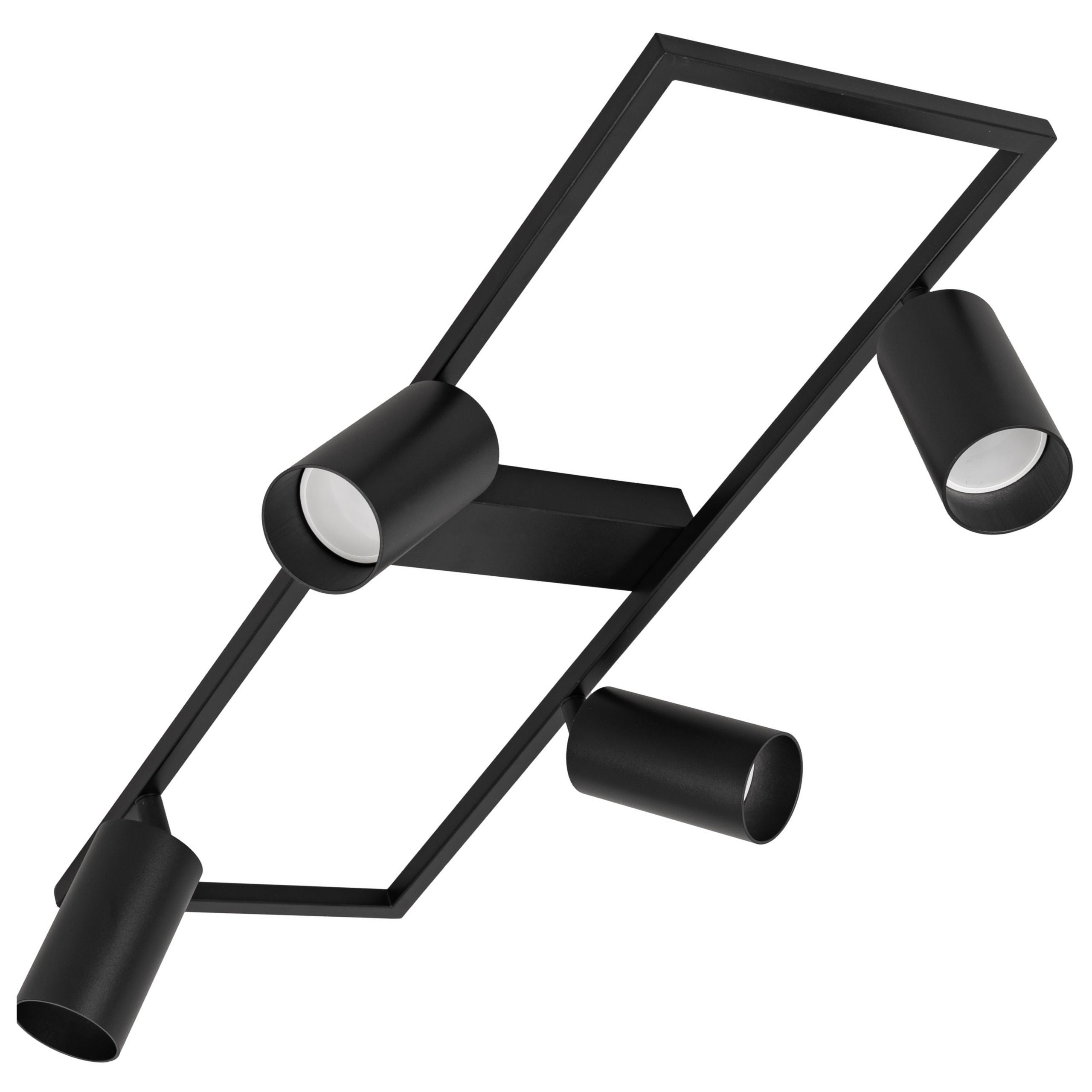 Lampa reflektorowa czarna LED - Listwa sufitowa 4 x GU10 prostokąt - Kinkiet natynkowy do pokoju salonu Tuba - LEDHOFF