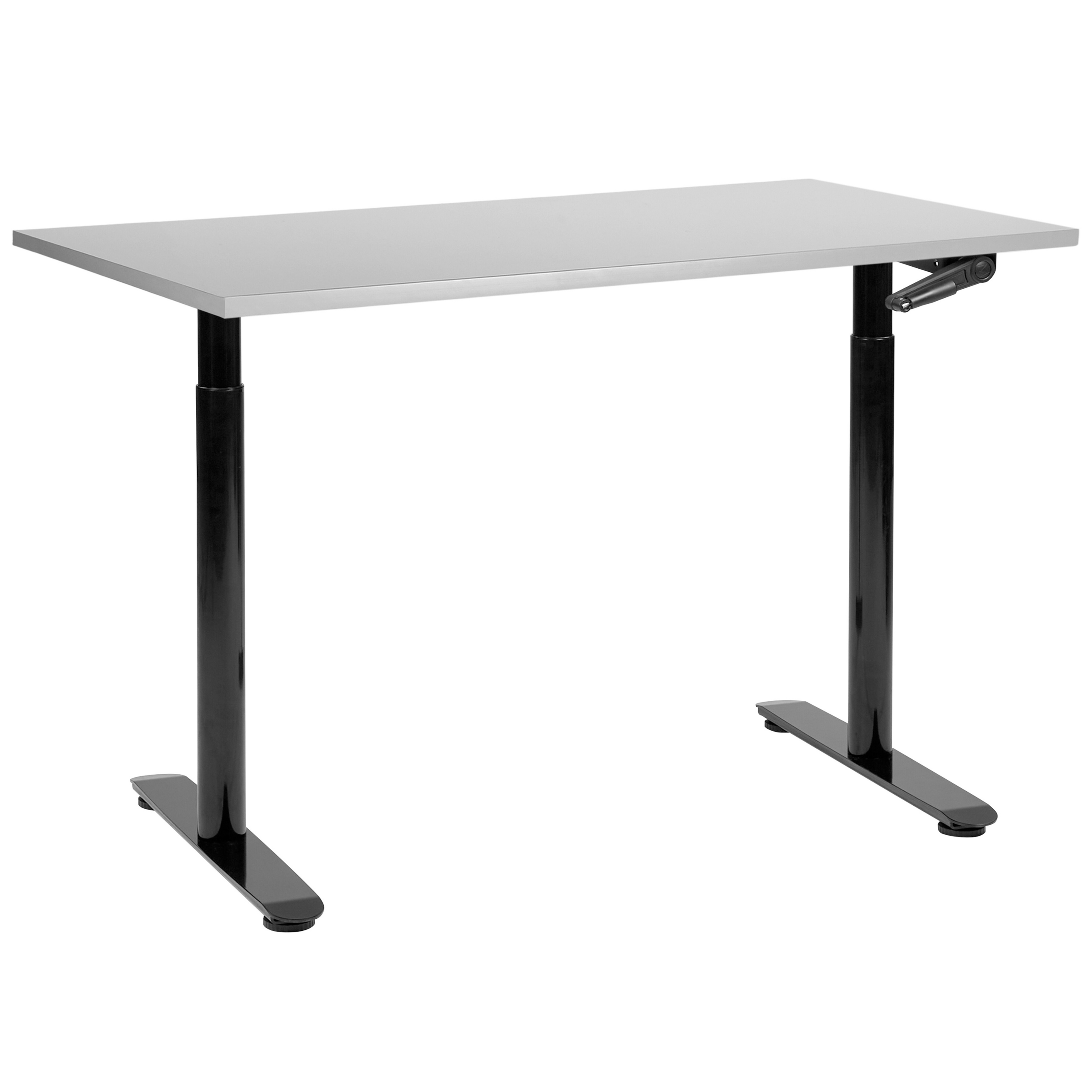 Bureau Réglable En Hauteur 110x60 Cm - Ajustement Manuel 72-115 Cm - Blanc - Plan De Travail Résistant - 13