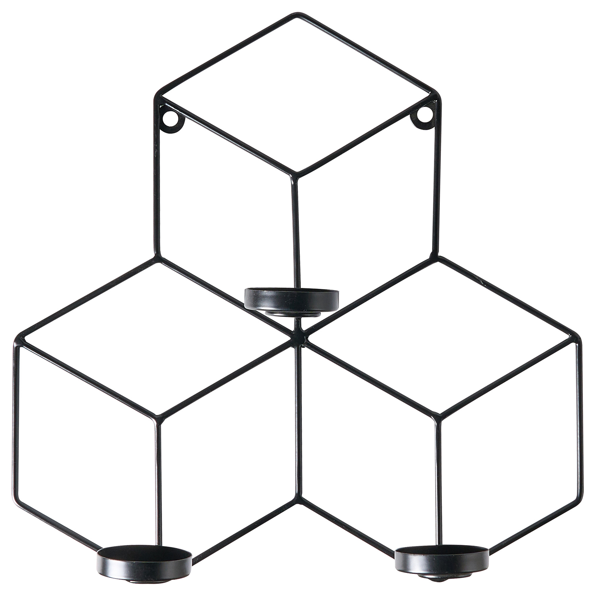 Suport de perete pentru lumânări TAROUCA Metal 31 cm Negru