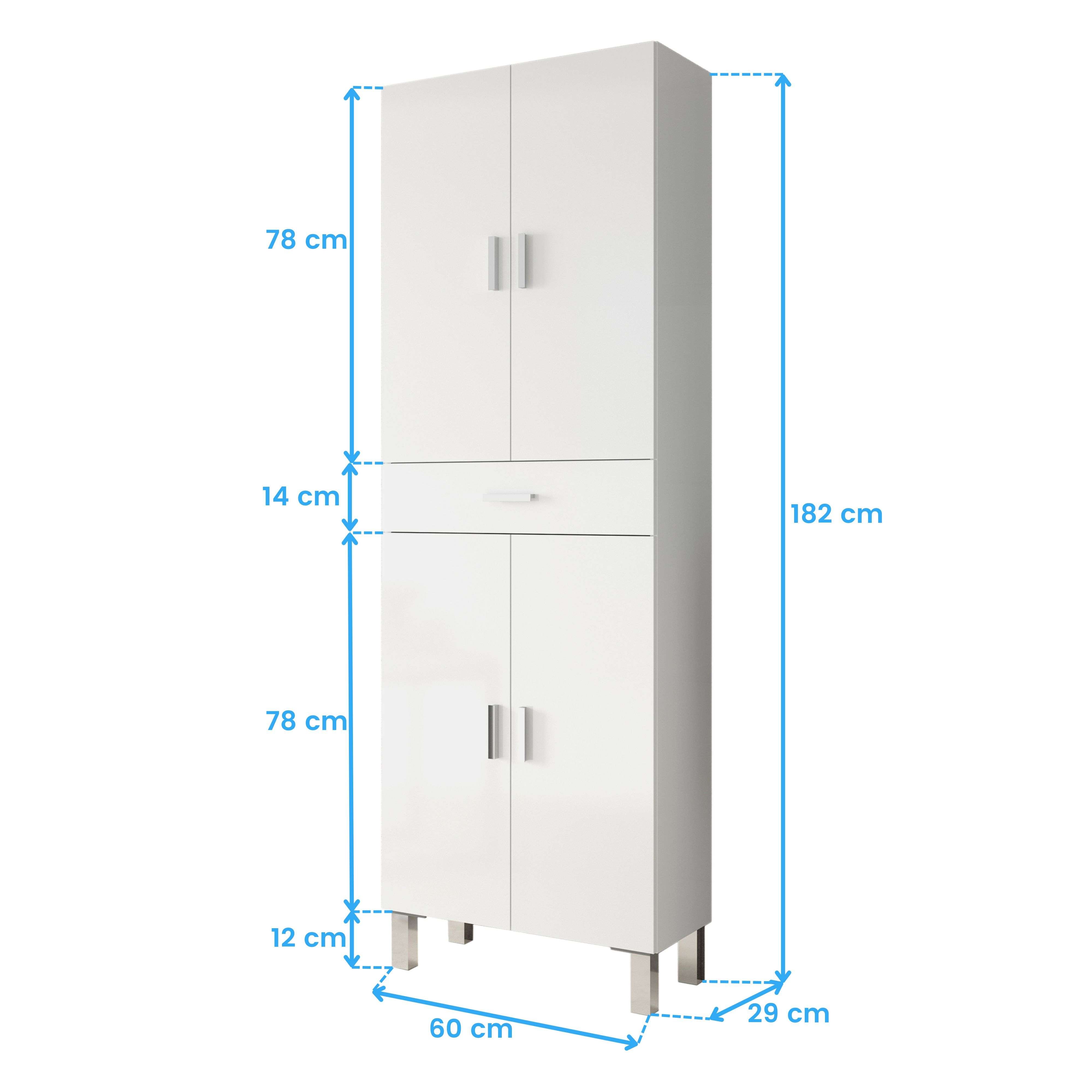 Móvel Coluna de Banho Aruba Branco 60x182x29 cm, Design Moderno e Funcional - 7