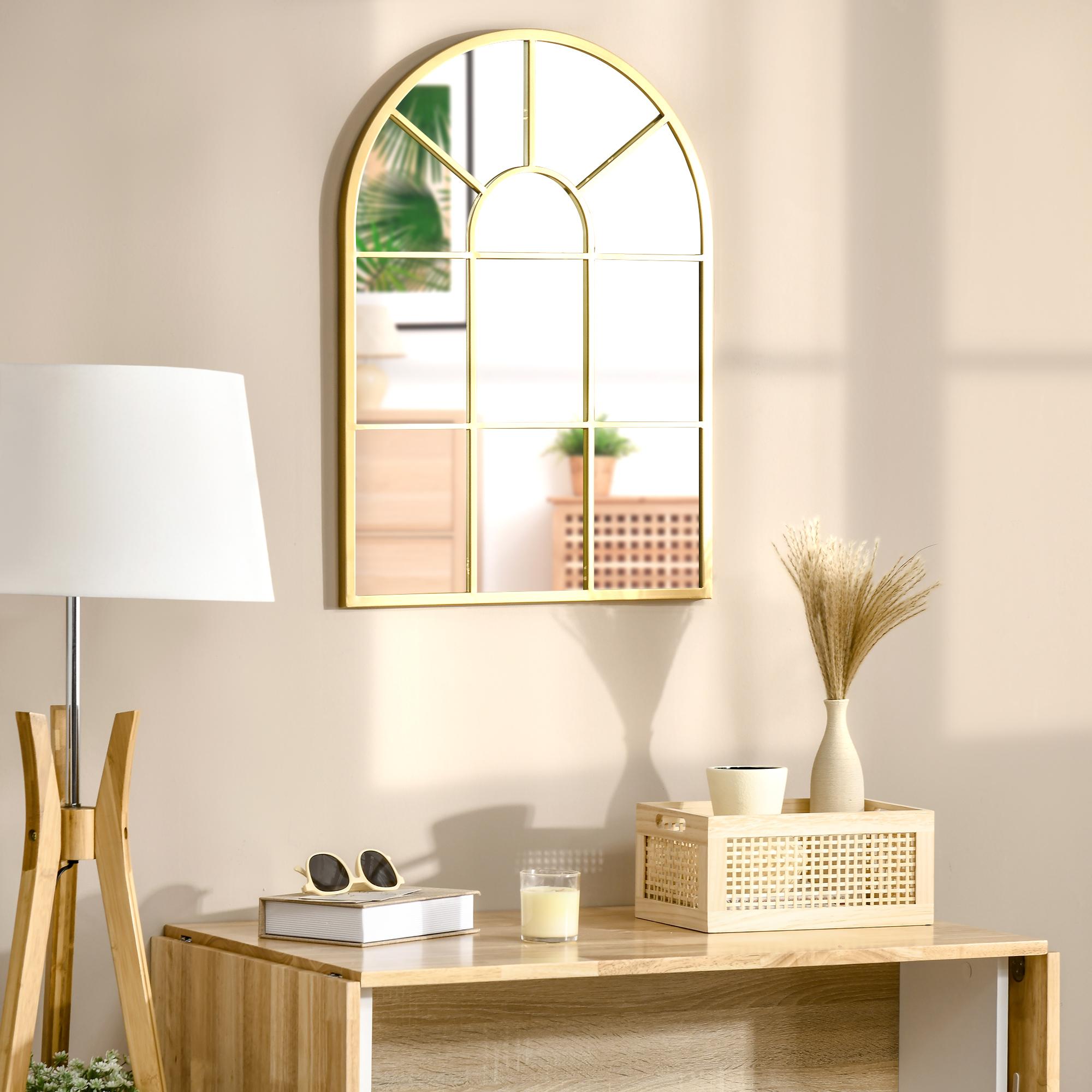 Espejo decorativo de pared espejo de ventana HOMCOM 50x2x70 cm oro - 6