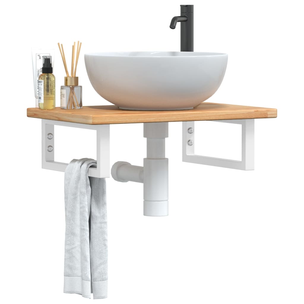 Set mobile lavabo e specchio in legno massello riciclato
