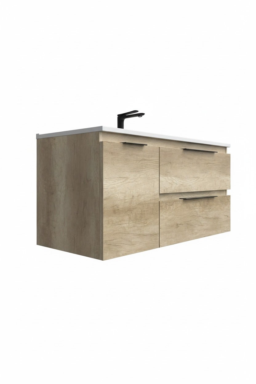 Ensemble armoire et plan de travail Verona en 100 cm, finition nebraska avec poignée directionnelle. - 2