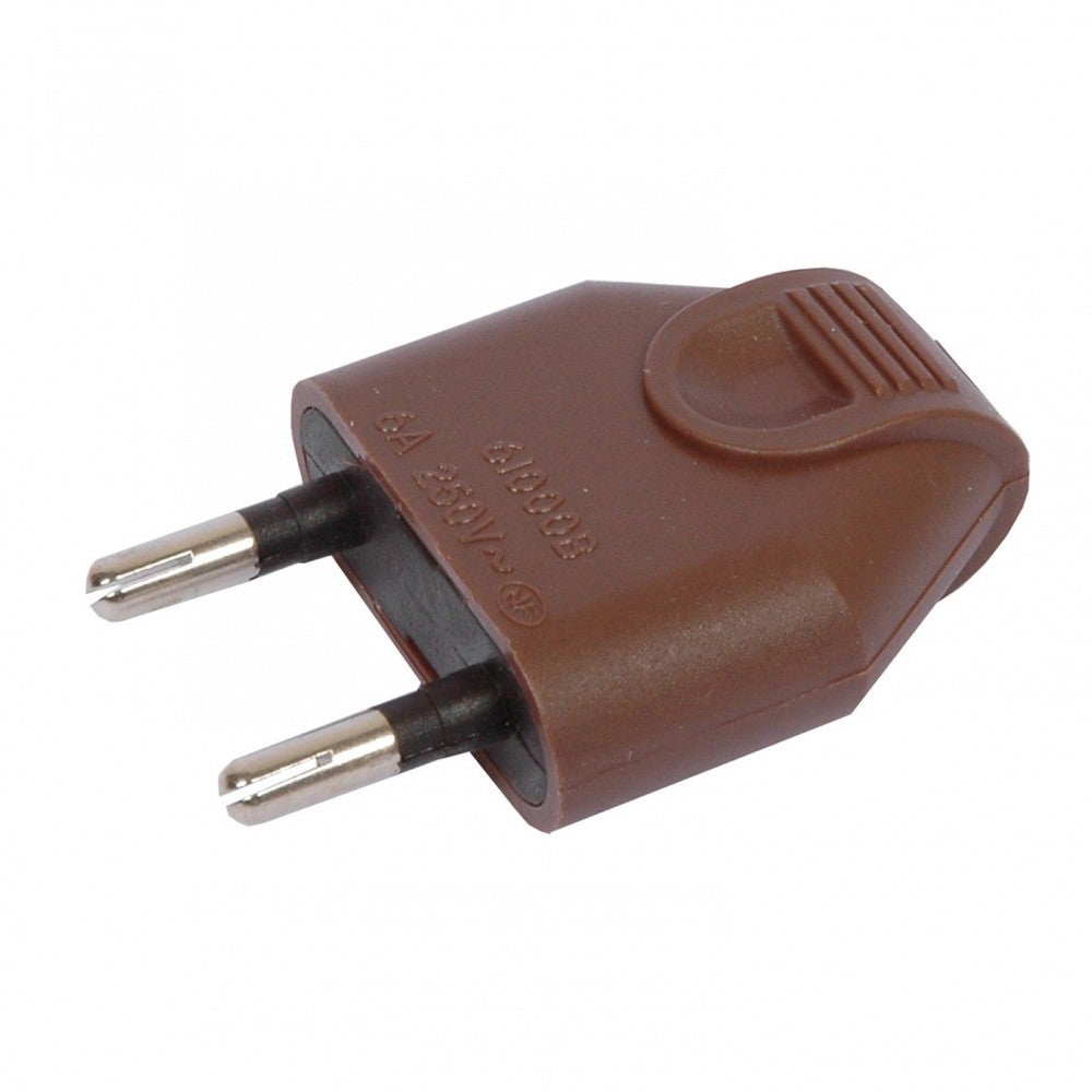 FICHE MALE 2P 6A DROITE A COIFFE MARRON - 2