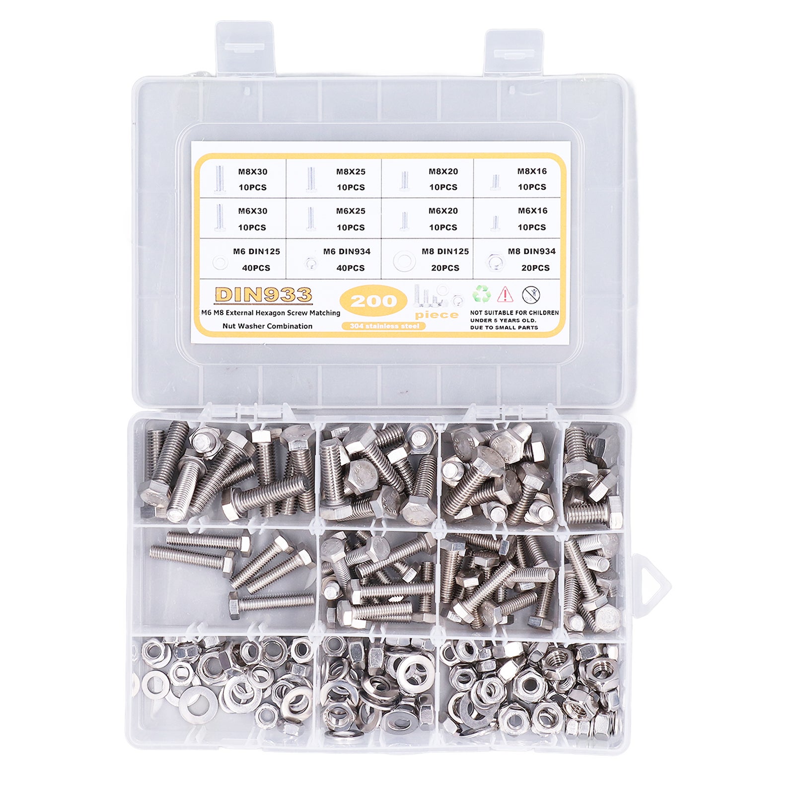 Tornillos M6 X 16 Mm Con Punta De Perno - Acero Inoxidable A2 Grado Marino, Paquete De 5 Unidades