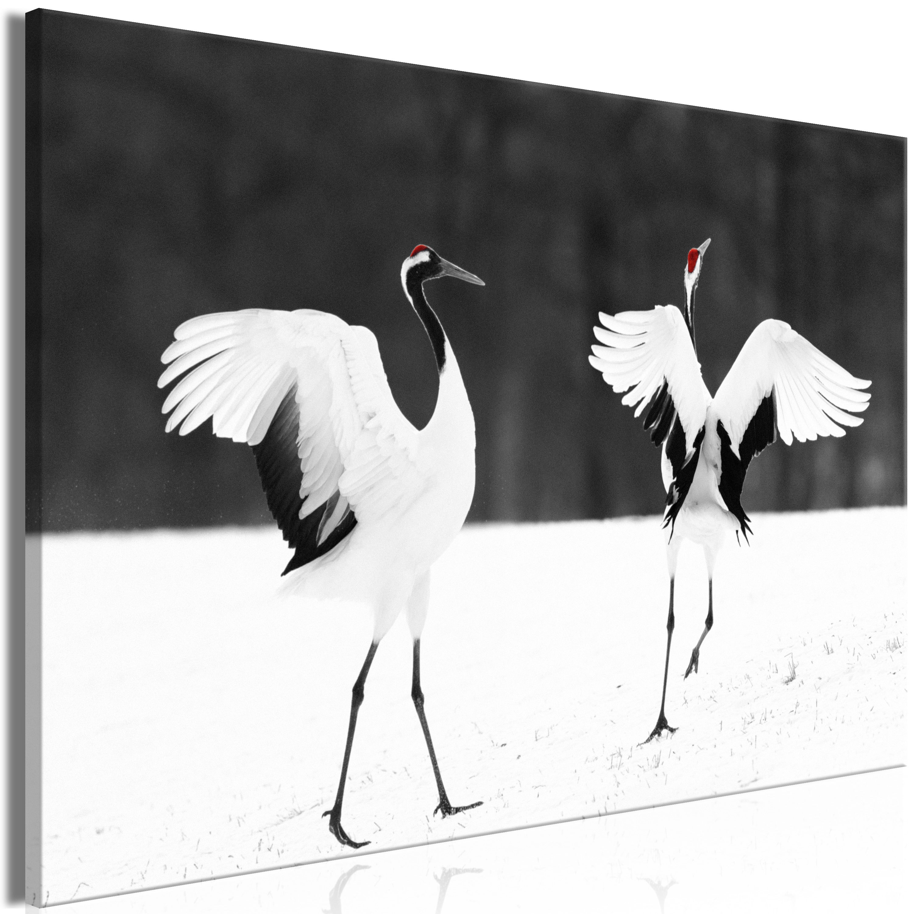 Tableau - Dancing Cranes (1 Part) Wide [120x80] | Leroy Merlin