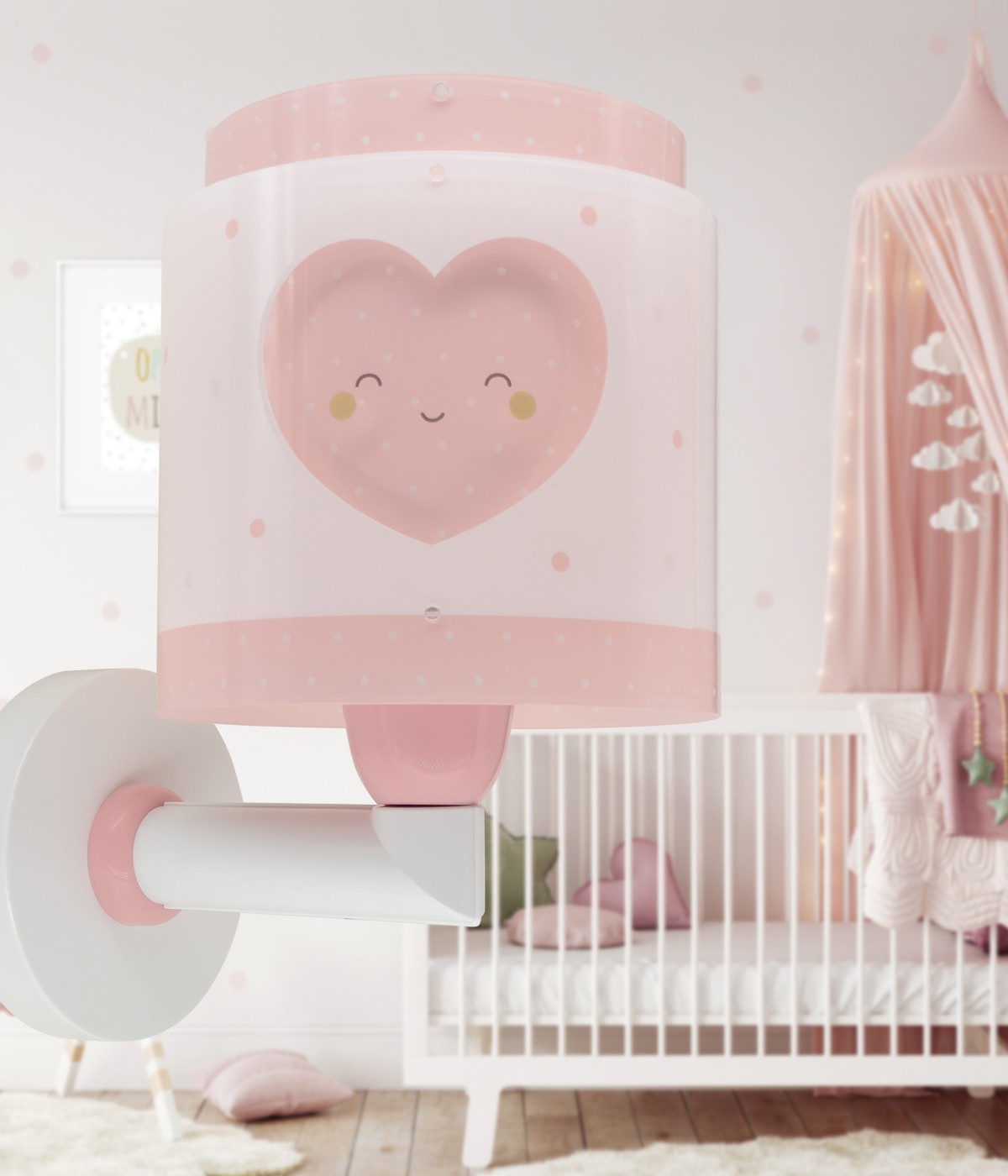 Kinkiet Baby Dreams - Serce dla dzieci różowa