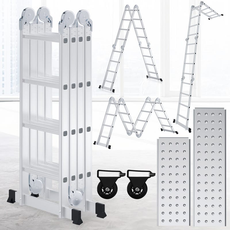 Echelle Telescopique Échelle Télescopique En Aluminium Pliable 4,4 M ...