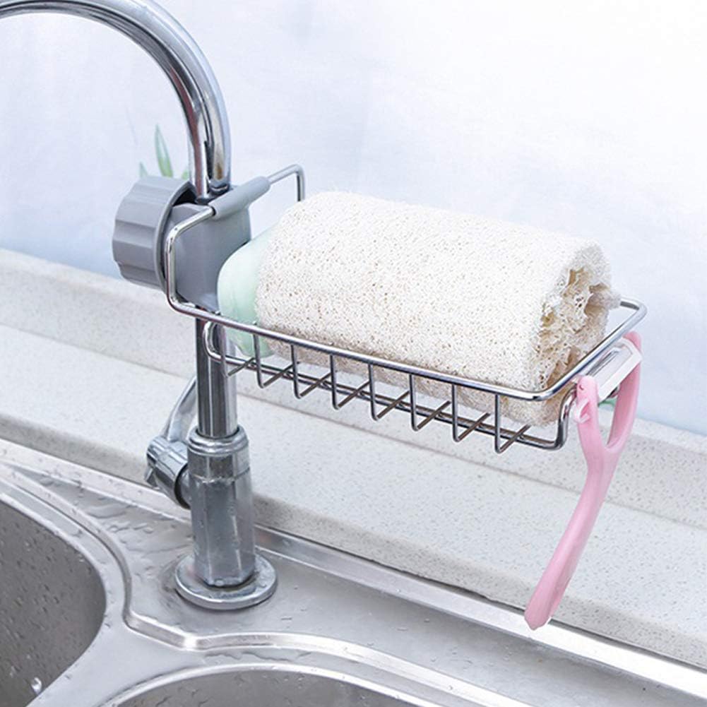 (1 pièce/petit) robinet de cuisine en acier inoxydable support d'évier éponge panier de vidange - 2
