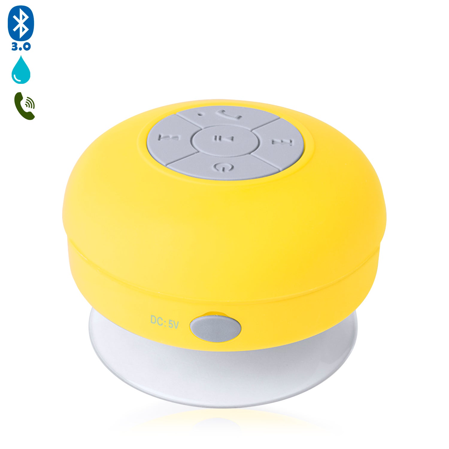 Tekkiwear Dam Amarillo Altavoz Rariax Bluetooth Con Ventosa, Resistente A Salpicaduras De Agua, Especial Ducha Dam - Imagen 2