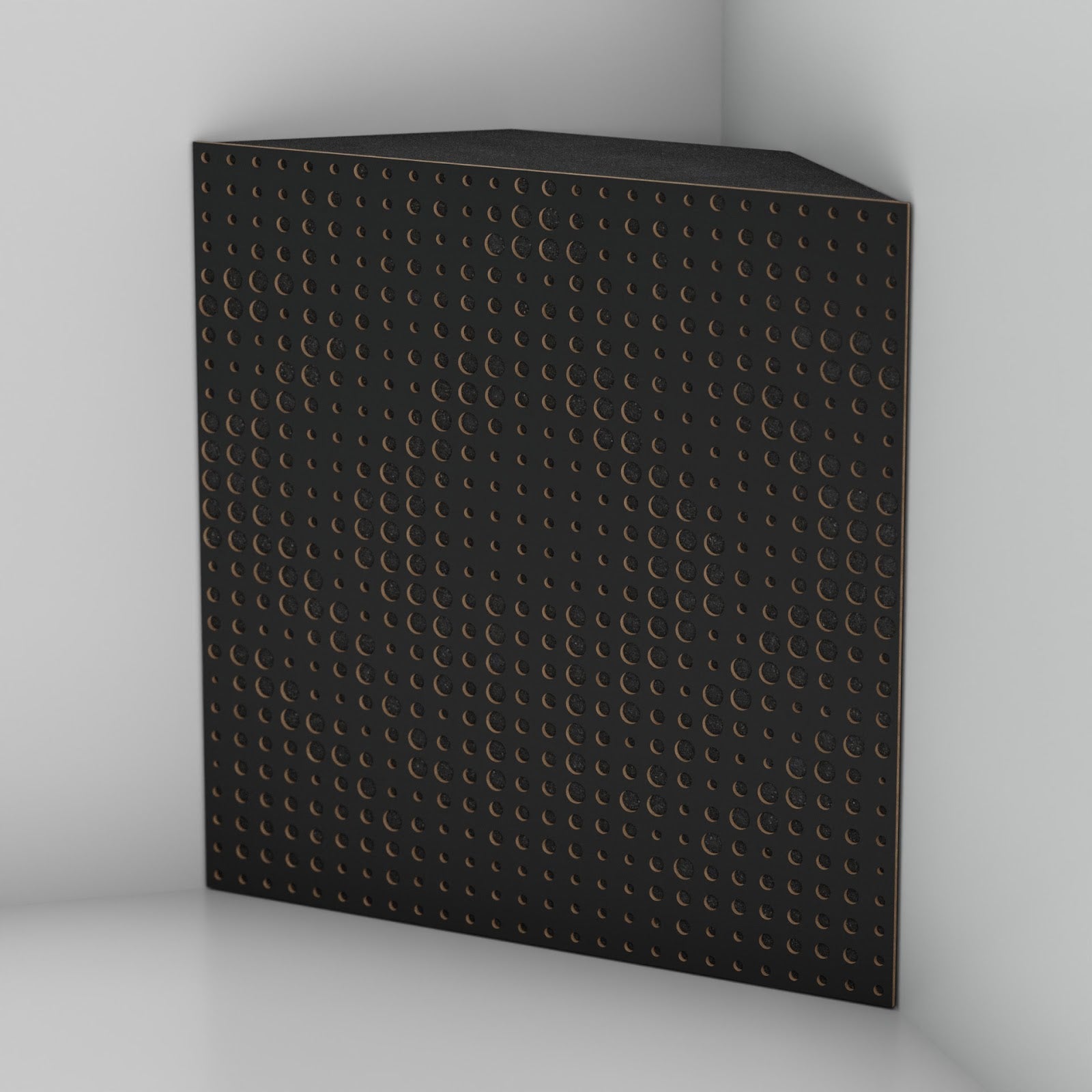 Lot de 2 Pièges à basses UNIVERSE acoustiques insonorisants 50x50x15 cm -MDF perforé laminé et mousse acoustique -Noir - 3
