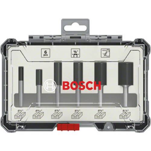 Bosch 6-częściowy zestaw frezów do rowków z chwytem ¼” - 2607017467
