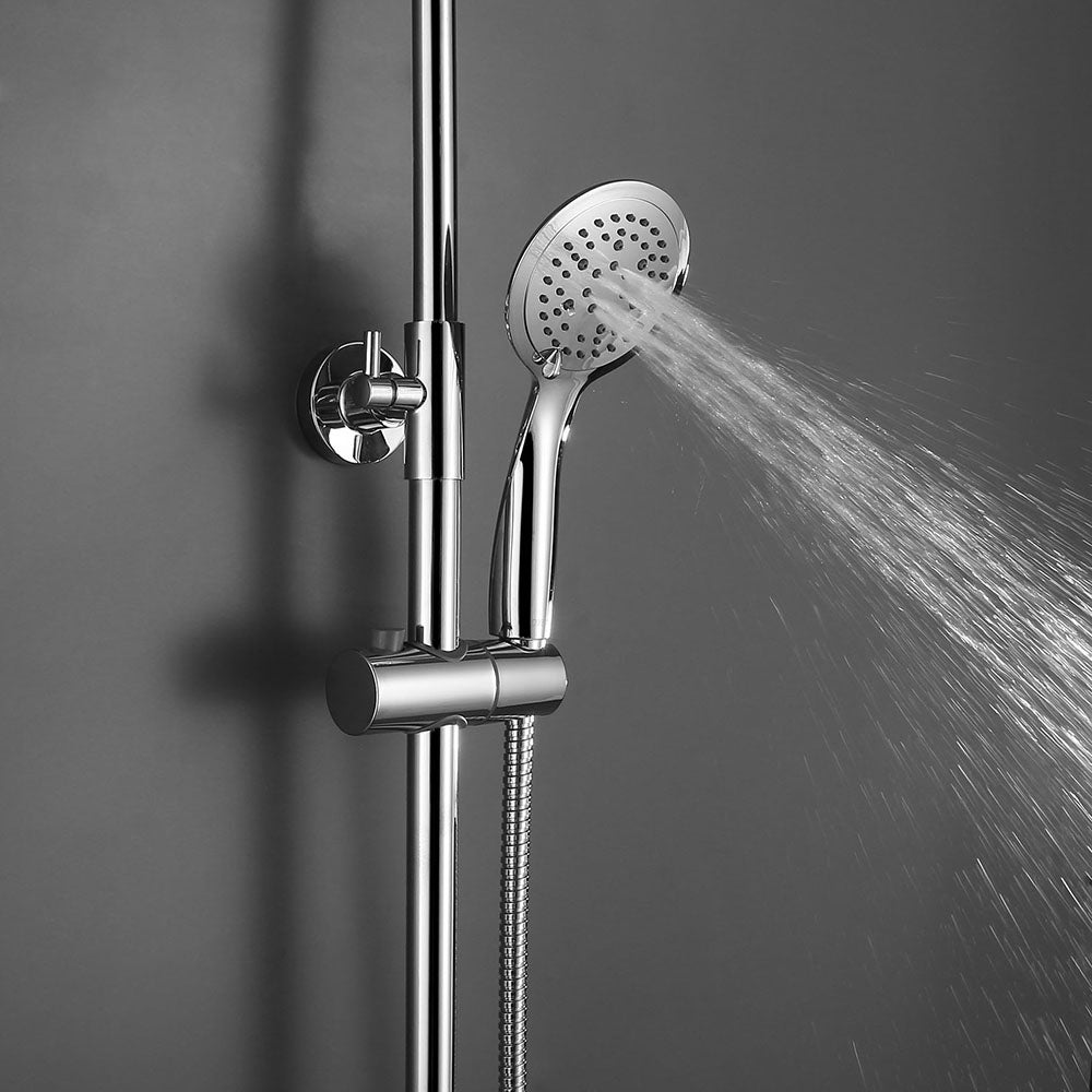 Kibath Poignée de douche Maneral ronde DUR finition chrome brillant en ABS - 3