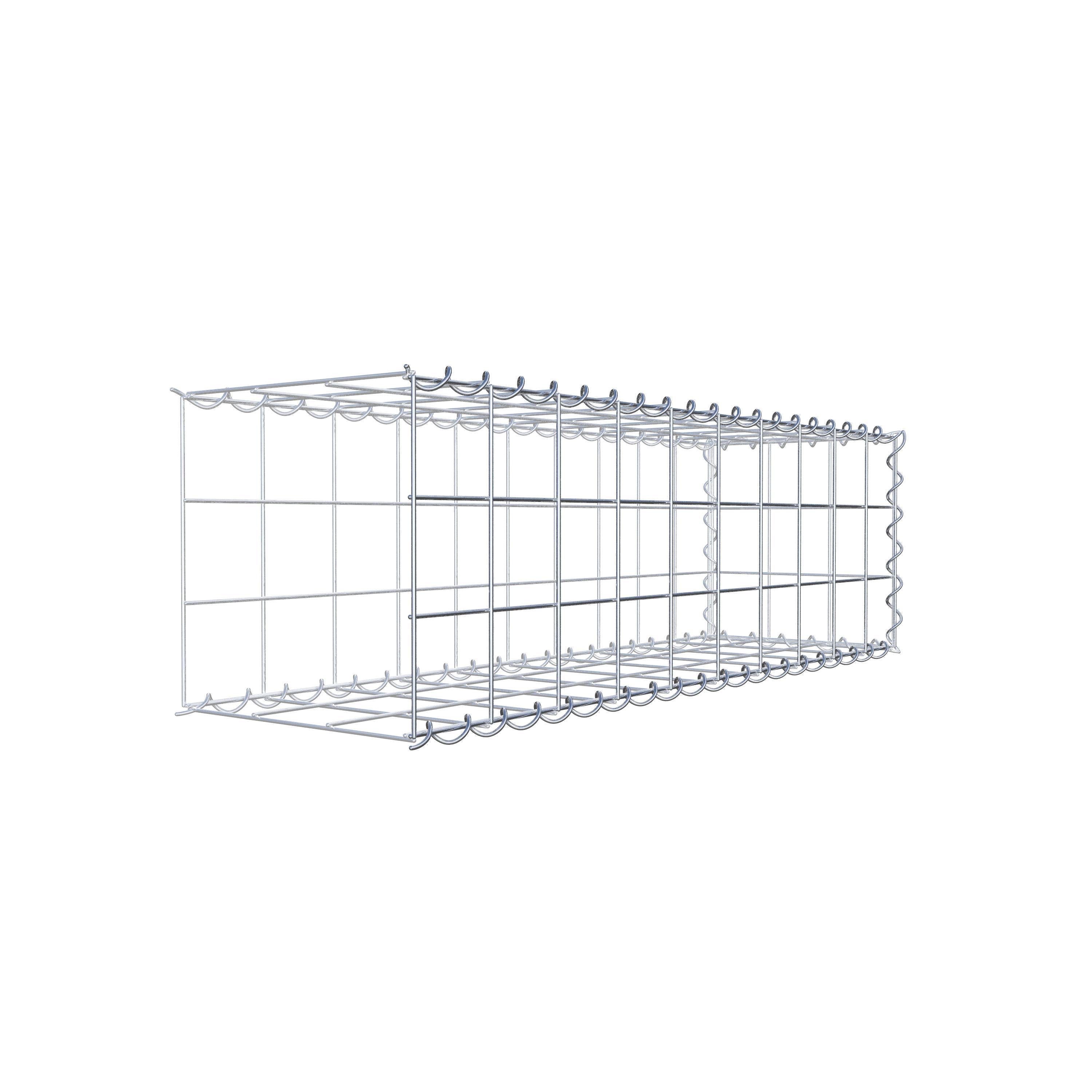 Gavión para alargar en acero galvanizado 100x30x30cm (LxAxP), malla 10 x 10cm, Espiral, sin rejilla frontal - 3