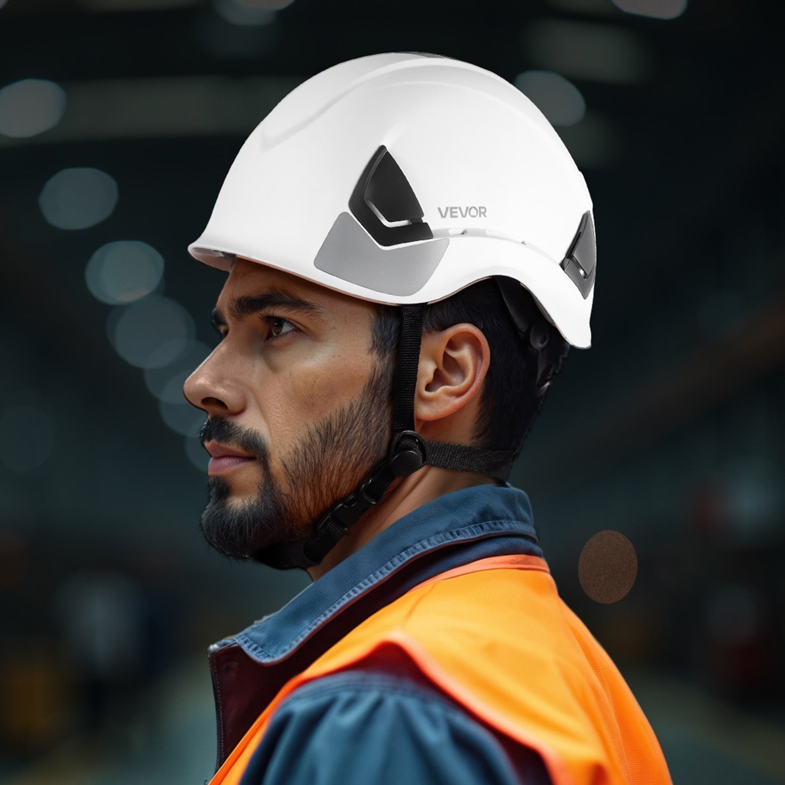 Casque de sécurité certifié ANSI/ISEA Z89.1,VEVOR ABS,suspension à cliquet 6 points,réglable et ventilé,pour hommes,femmes et adultes,constructi - 8